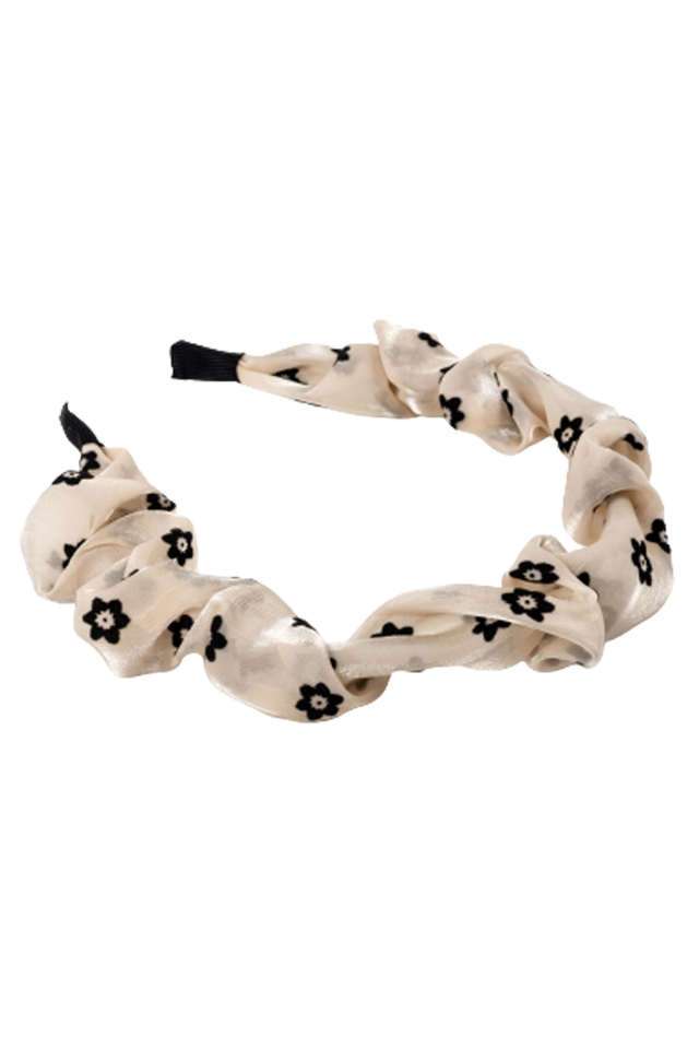 Elegant-Cream-Hair-Band-With-Black-Floral-Prints-For-Girls-And-Women