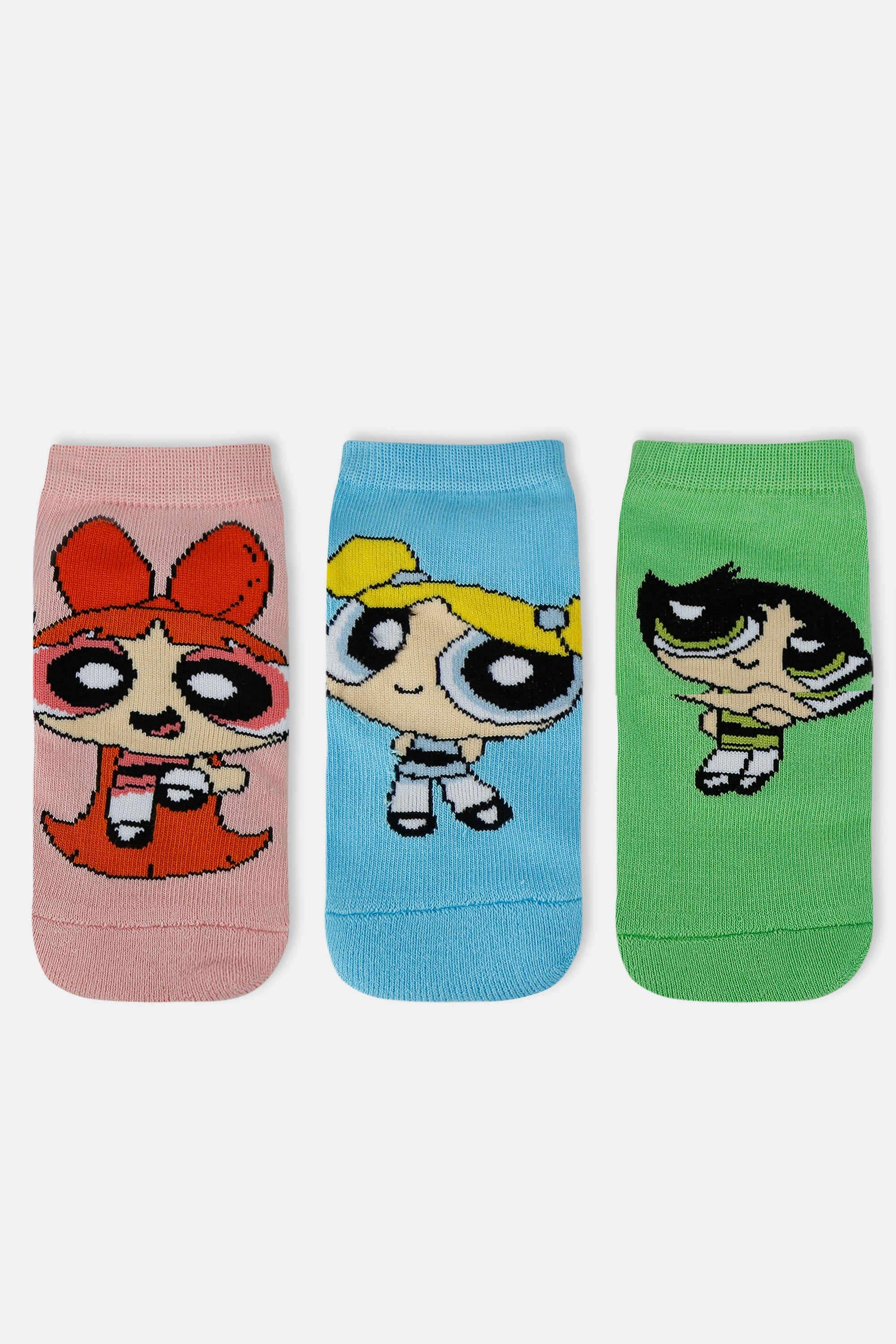 Women-s-Powerpuff-Girls-Themed-Terry-Ankle-Socks
