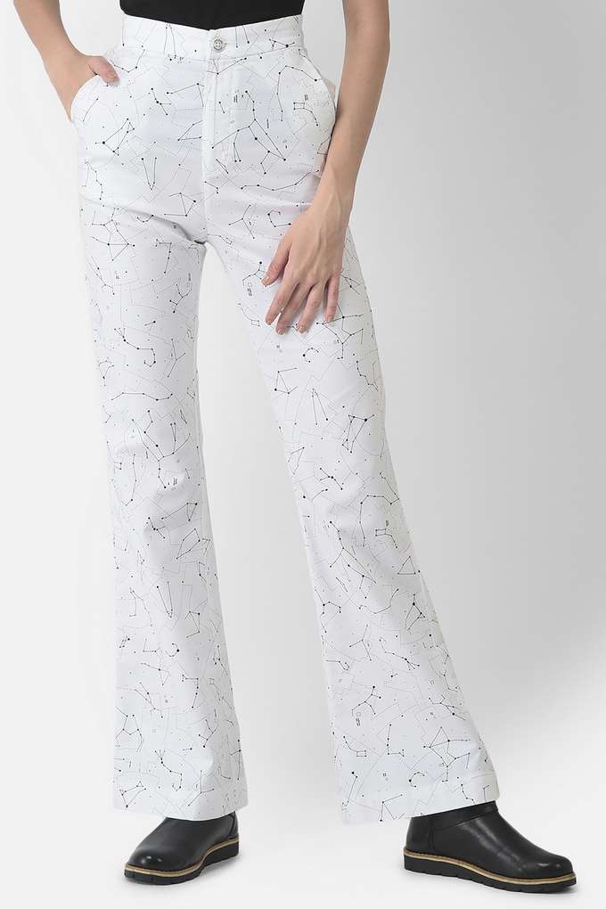 Printed Blended Flared Fit Women's Casual Pants-image-11
