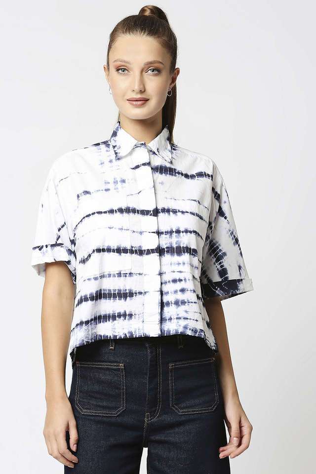 remanika Solid Collared Cotton Women Casual Wear Shirt-picture-10