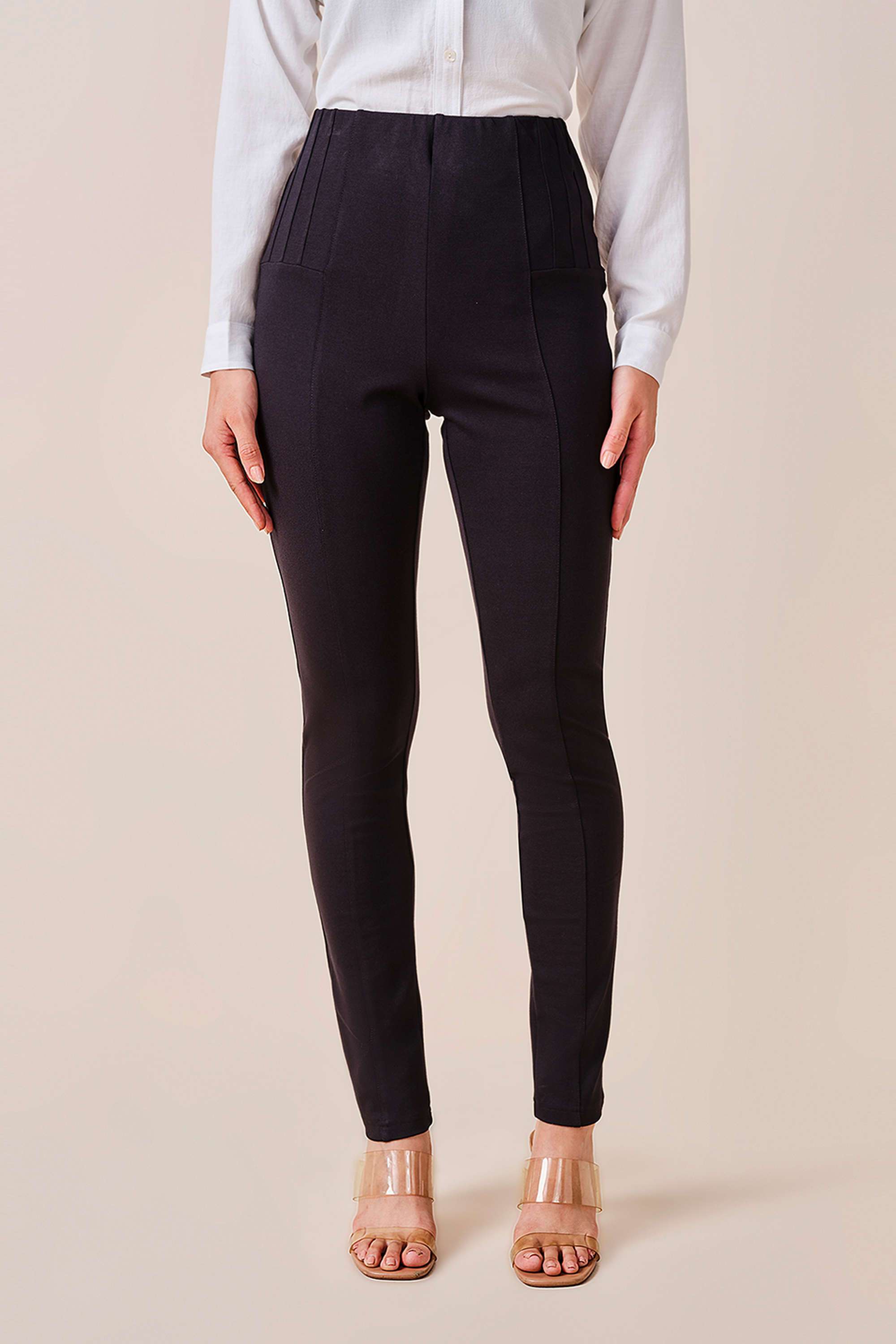 Solid Slim Fit Rayon Women's Formal Wear Trousers-image-5