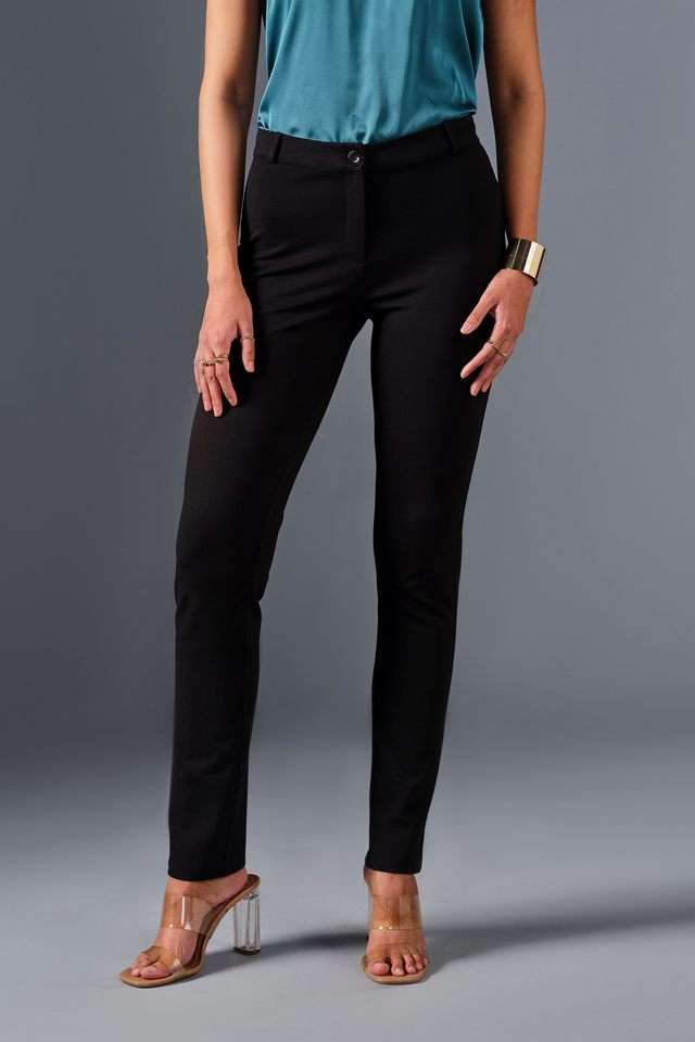 Solid-Skinny-Fit-Rayon-Women-s-Formal-Wear-Trousers