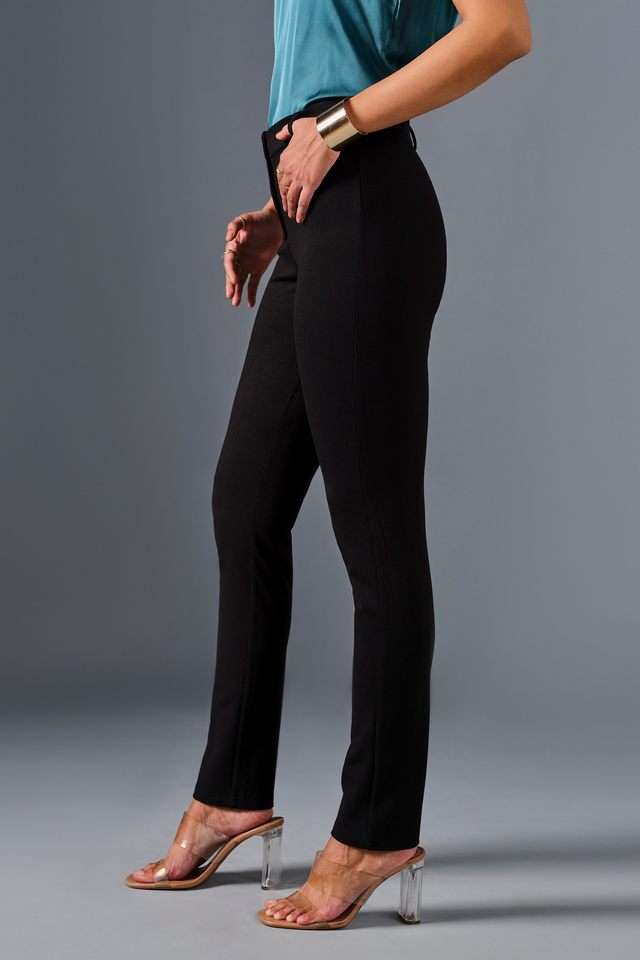 Solid-Skinny-Fit-Rayon-Women-s-Formal-Wear-Trousers