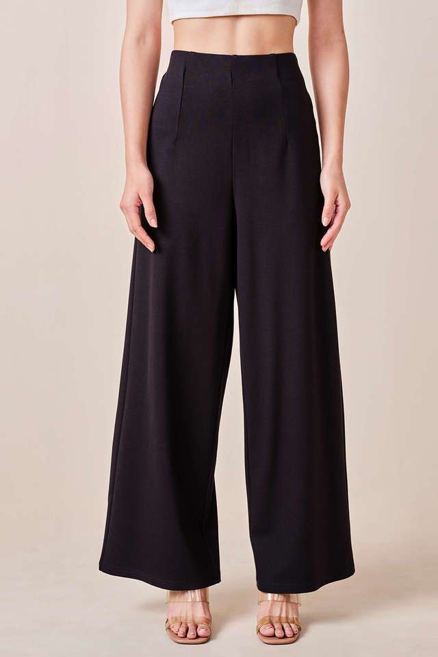 Solid-Slim-Fit-Rayon-Women-s-Formal-Wear-Trousers