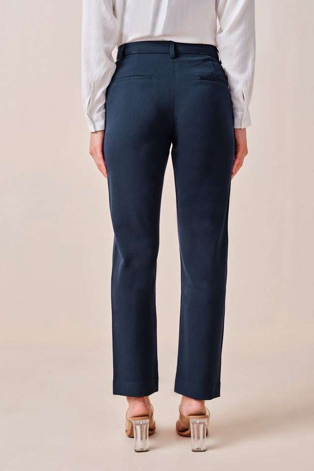 Solid-Straight-Fit-Polyester-Women-s-Formal-Wear-Trousers