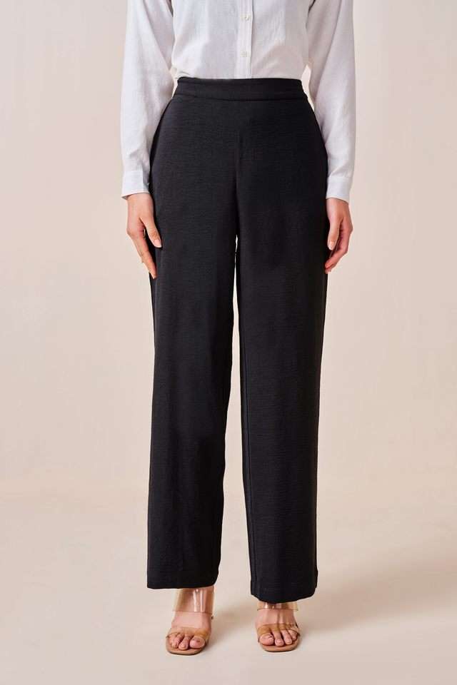 Solid-Straight-Fit-Polyester-Women-s-Formal-Wear-Trousers