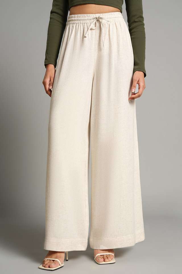 Solid-Relaxed-Fit-Rayon-Women-s-Casual-Wear-Trousers