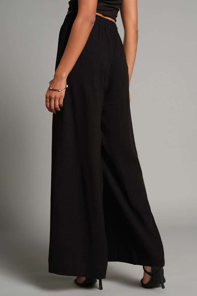 Solid-Relaxed-Fit-Rayon-Women-s-Casual-Wear-Trousers