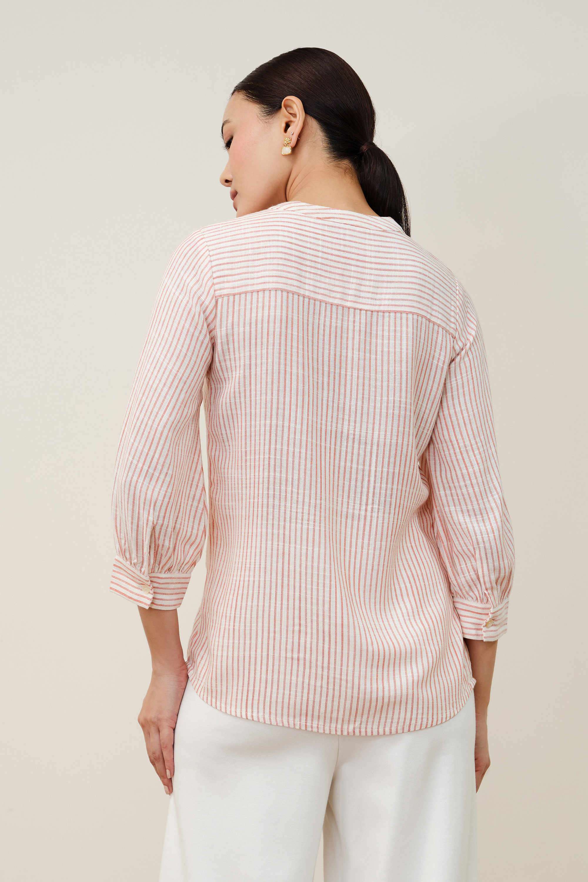 Solid-Spread-Collar-Viscose-Rayon-Women-s-Casual-Wear-Shirt