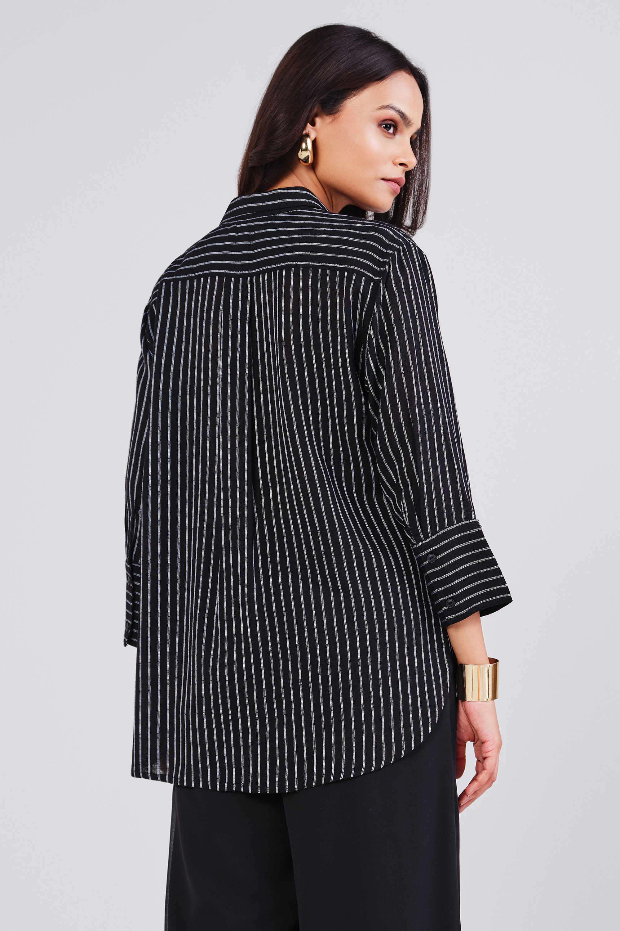 Solid-Spread-Collar-Viscose-Rayon-Women-s-Casual-Wear-Shirt