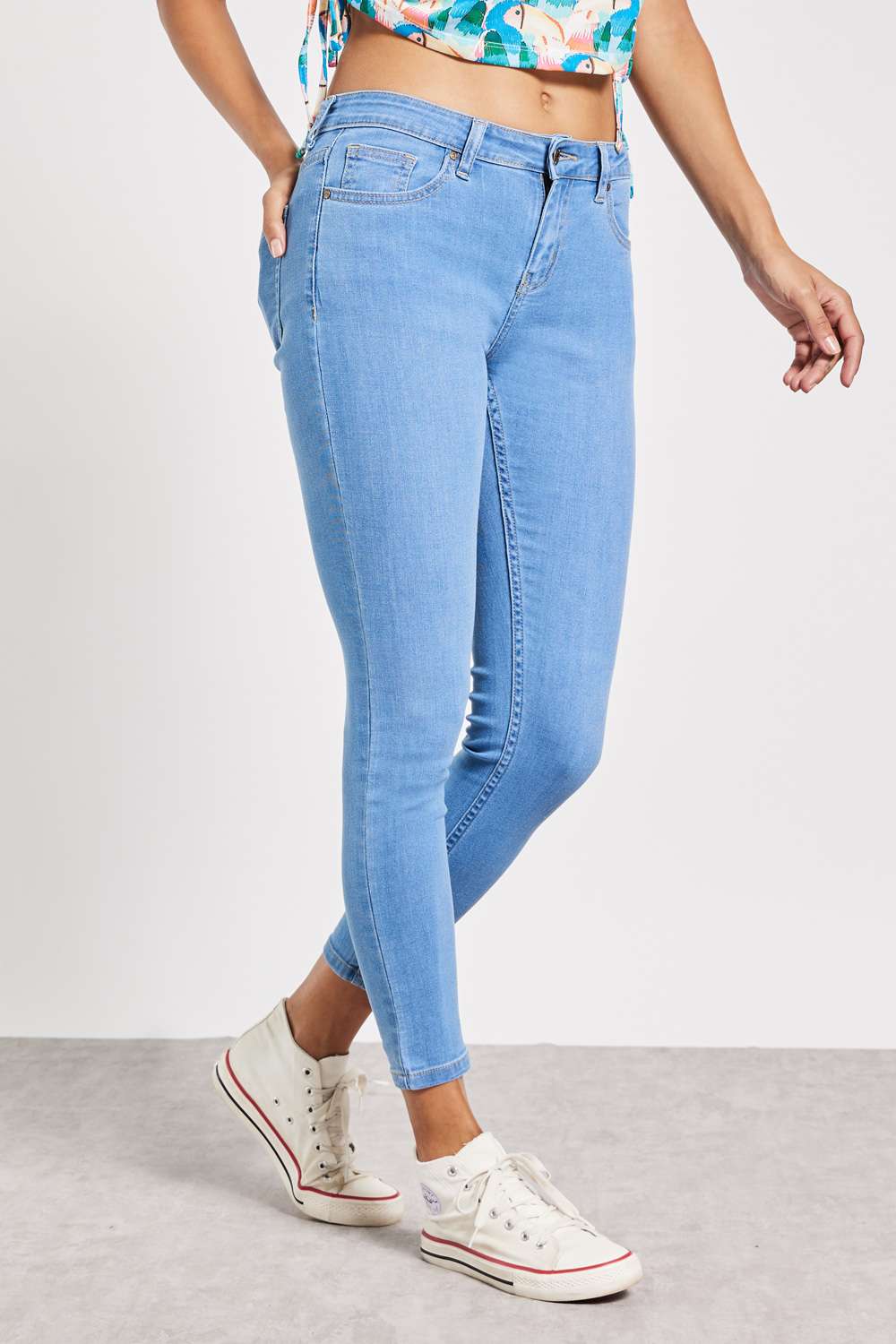 Mid-Rise-Blended-Fabric-Regular-Women-s-Jeans