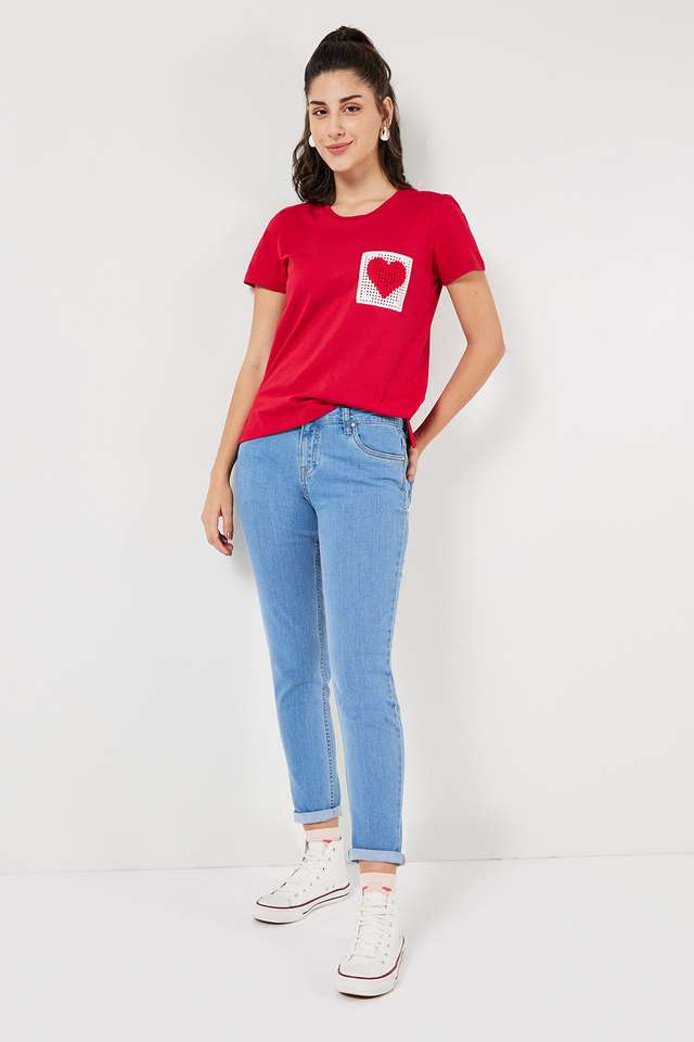 Mid-Rise-Blended-Fabric-Regular-Women-s-Jeans