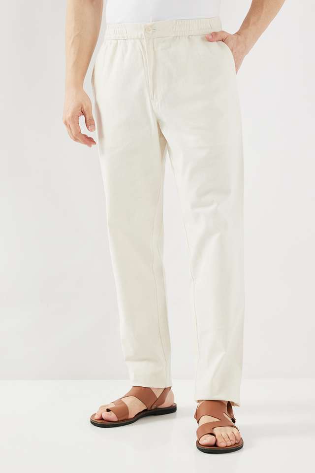Solid-Cotton-Regular-Fit-Men-s-Pants
