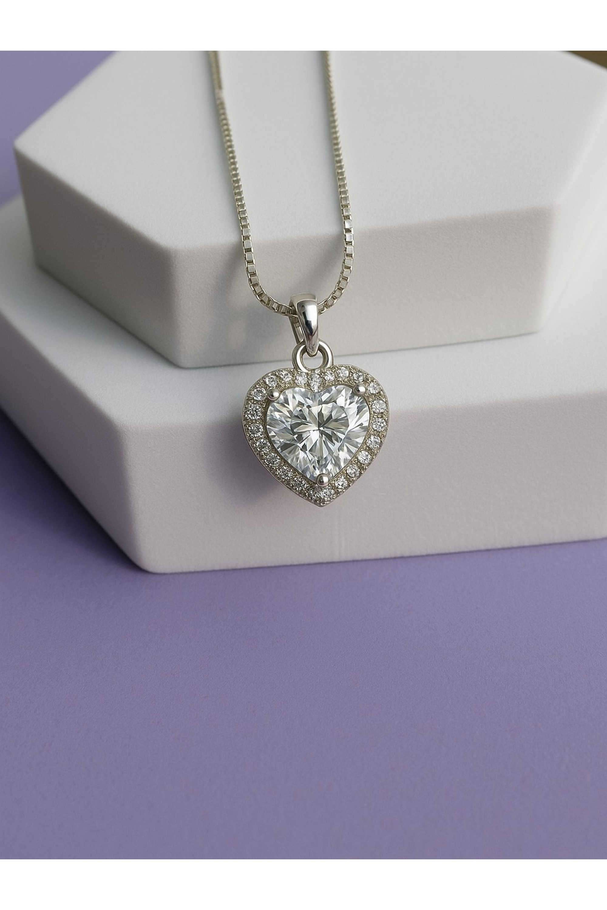 925-Silver-Hypoallergenic-Princess-Heart-Pink-CZ-Pendant