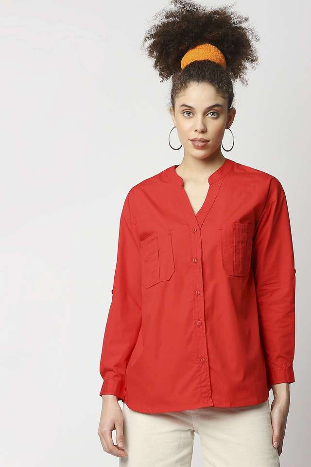 remanika Solid Cotton Collared Women Top-picture-29