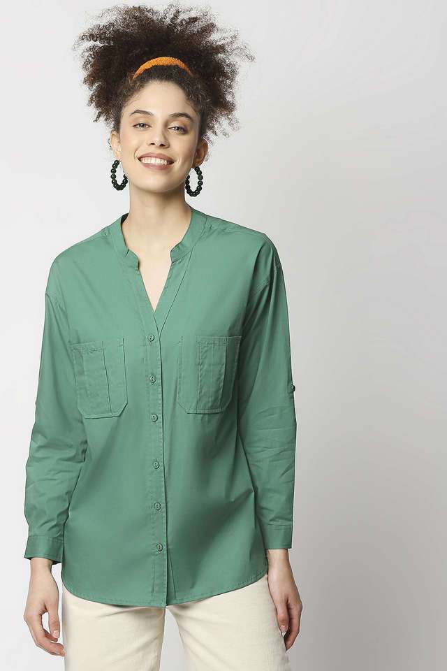 remanika Solid Cotton Collared Women Top-picture-29