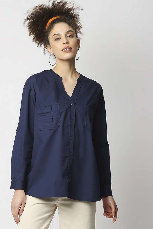 remanika Solid Cotton Collared Women Top-picture-31