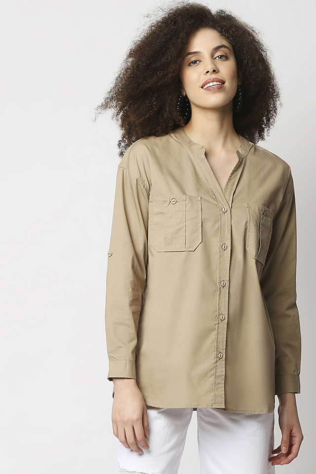 remanika Solid Cotton Collared Women Top-picture-22