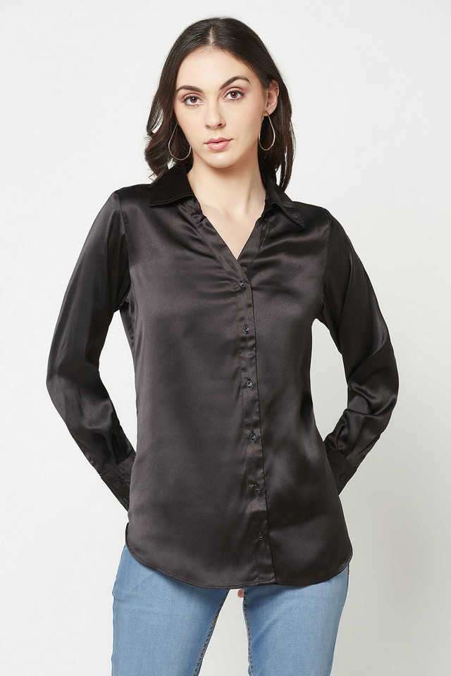 crimsoune club Solid Collared Polyester Women Casual Wear Shirt-picture-40