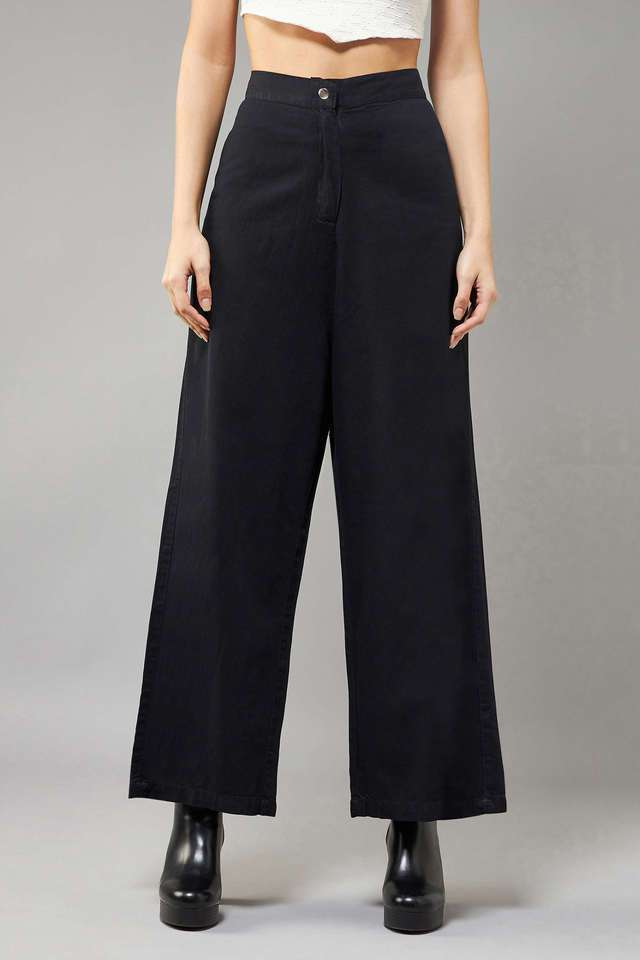 dolce crudo Solid Relaxed Fit Denim Women Casual Wear Trouser-picture-13