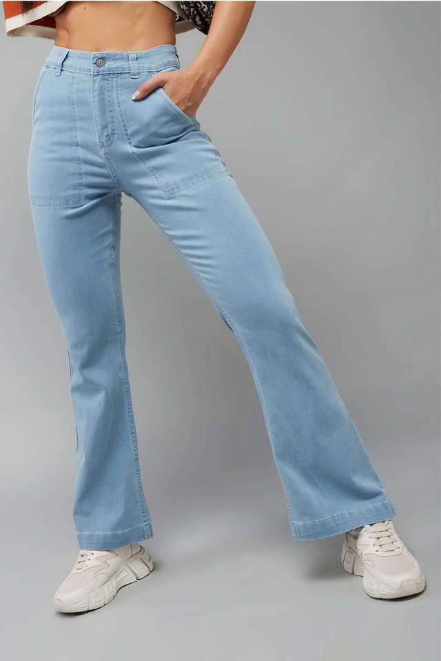 Acid Wash Denim Relaxed Fit Women's Jeans-image-43
