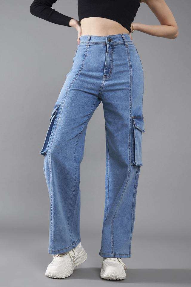 dolce crudo High Rise Acid Wash Denim Relaxed Fit Women's Jeans-picture-36