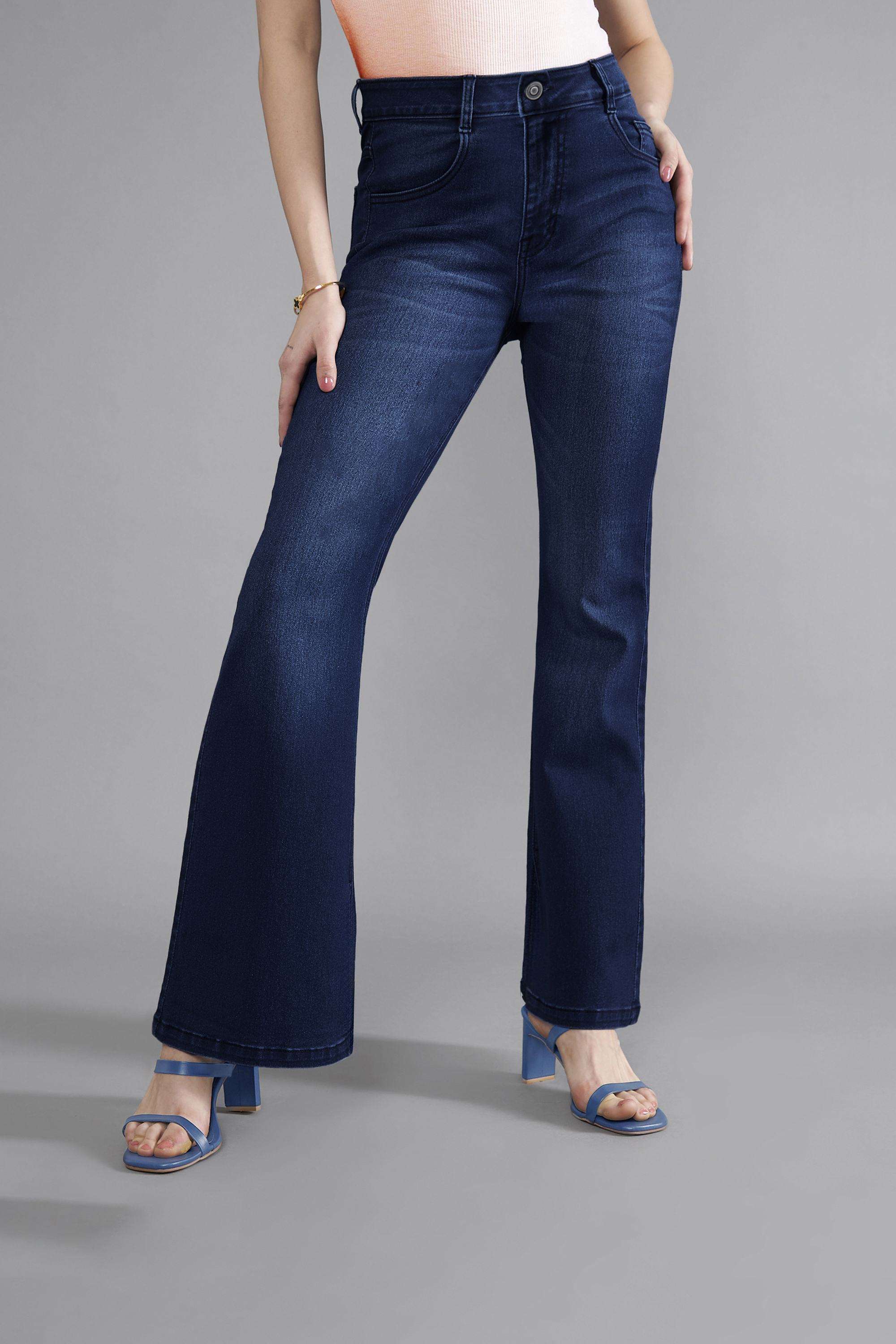 dolce crudo Solid Wide Leg Fit Denim Women's Casual Wear Jeans-picture-26