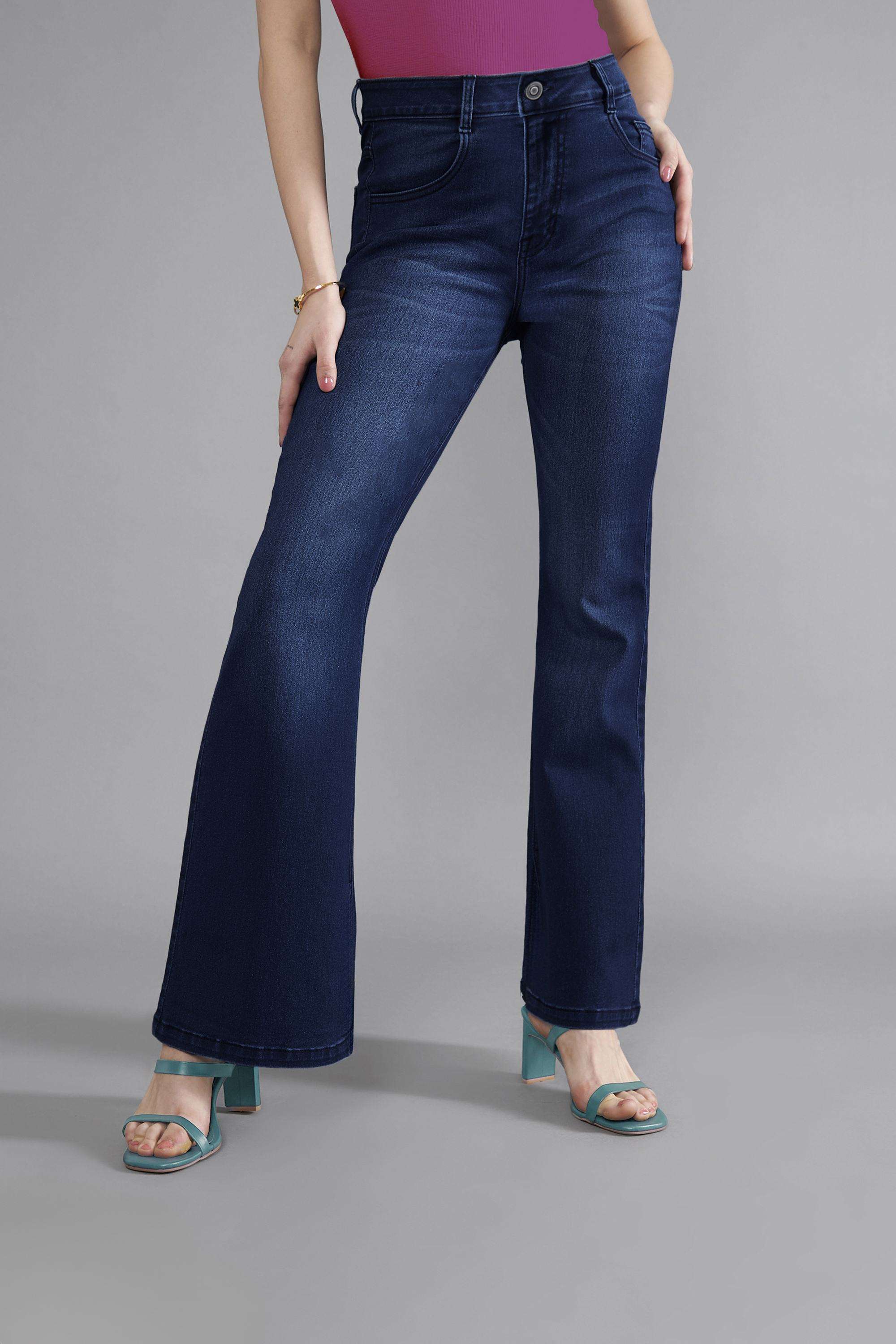 dolce crudo Solid Wide Leg Fit Denim Women's Casual Wear Jeans-picture-28