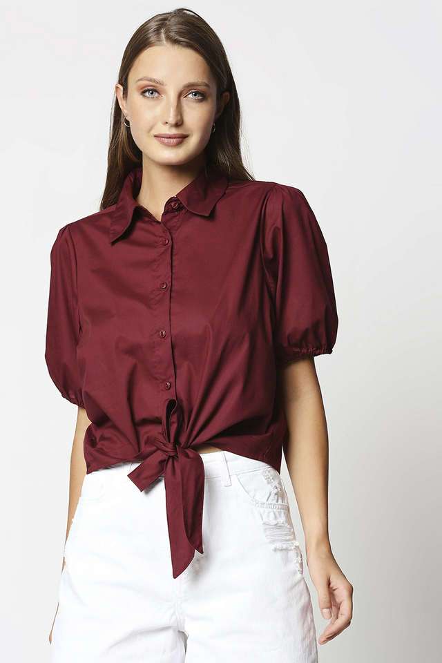 remanika Solid Collared Cotton Women Casual Wear Shirt-picture-32