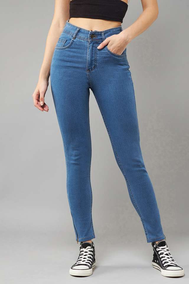 dolce crudo Mid Wash Cotton Blend Skinny Fit Womens Jeans-picture-10