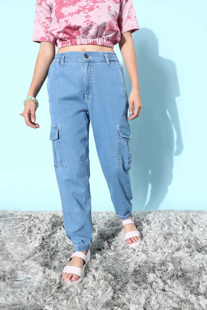 Acid Wash Cotton Regular Fit Womens Jeans-image-11