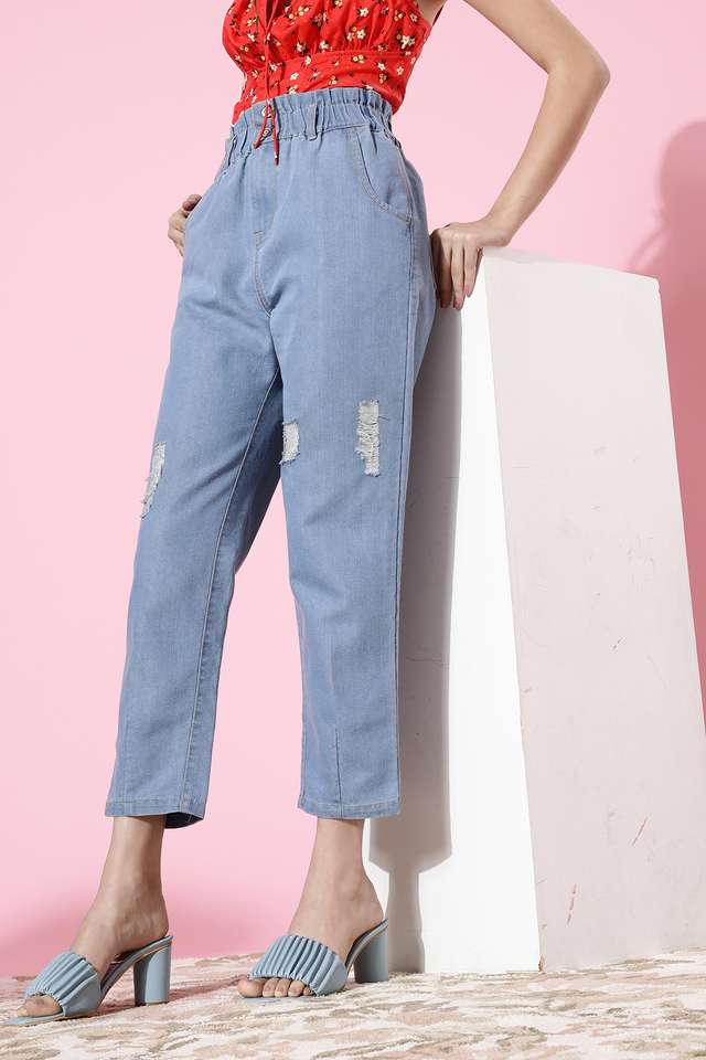 Acid Wash Cotton Relaxed Fit Womens Jeans-image-13