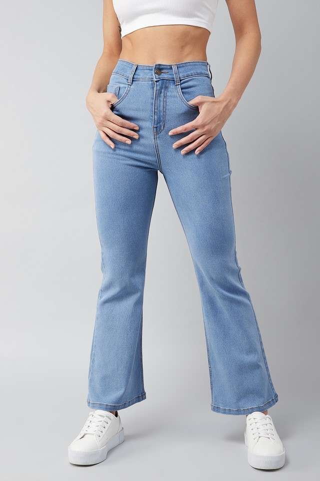 dolce crudo Acid Wash Cotton Bootcut Fit Womens Jeans-picture-37