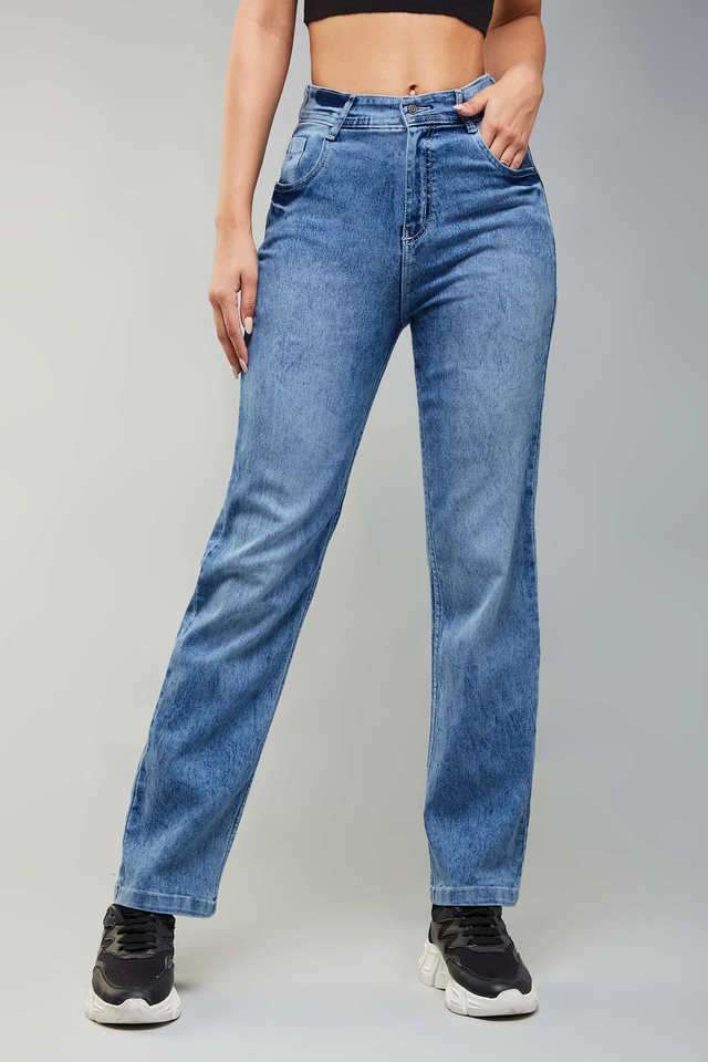 dolce crudo High Rise Heavy Wash Denim Relaxed Fit Women's Jeans-picture-42