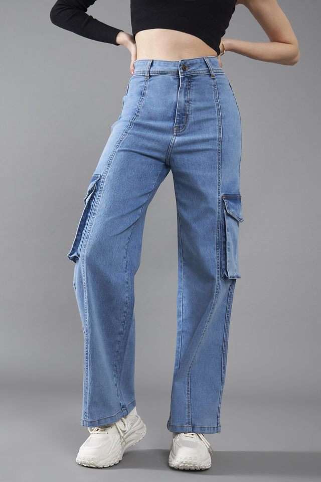 dolce crudo High Rise Acid Wash Denim Relaxed Fit Women's Jeans-picture-37