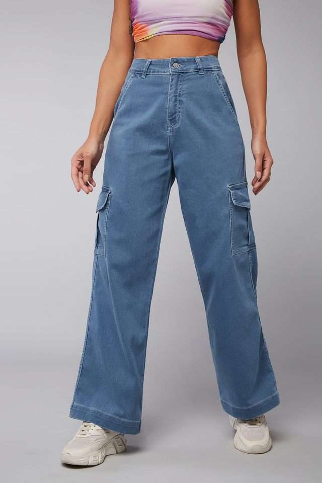 dolce crudo High Rise Light Wash Denim Relaxed Fit Women's Jeans-picture-21