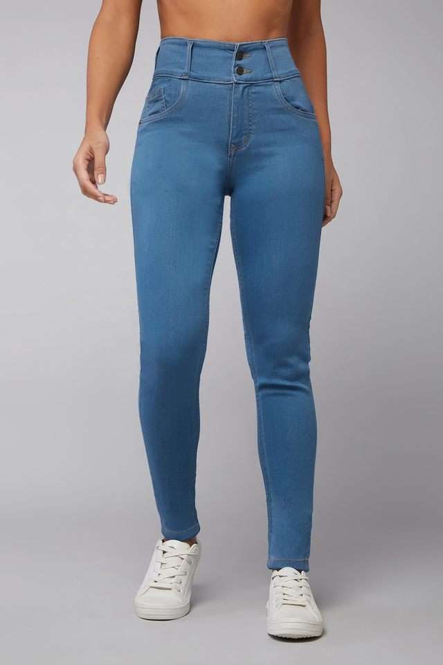 dolce crudo High Rise Light Wash Denim Skinny Fit Women's Jeans-picture-24
