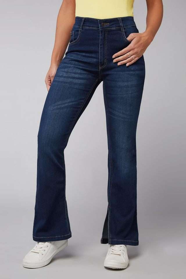 dolce crudo Mid Rise Heavy Wash Denim Relaxed Fit Women's Jeans-picture-34