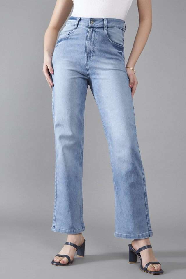 dolce crudo High Rise Heavy Wash Denim Relaxed Fit Women's Jeans-picture-34
