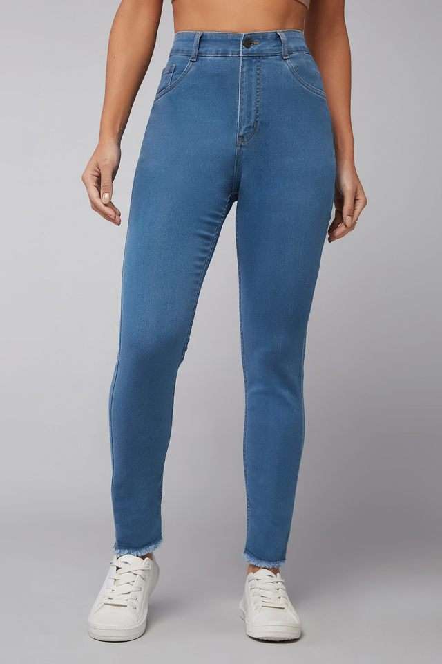 dolce crudo High Rise Light Wash Denim Skinny Fit Women's Jeans-picture-30