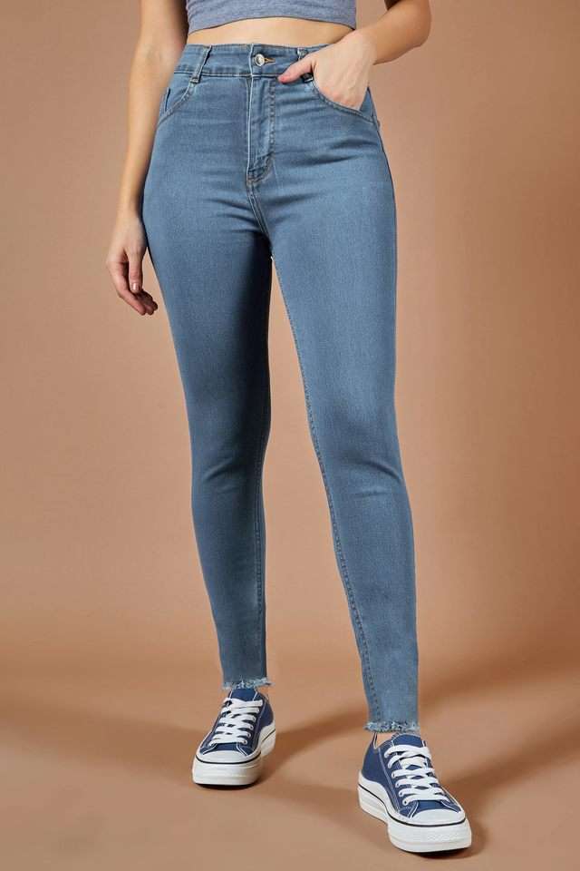 dolce crudo High Rise Light Wash Denim Skinny Fit Women's Jeans-picture-33