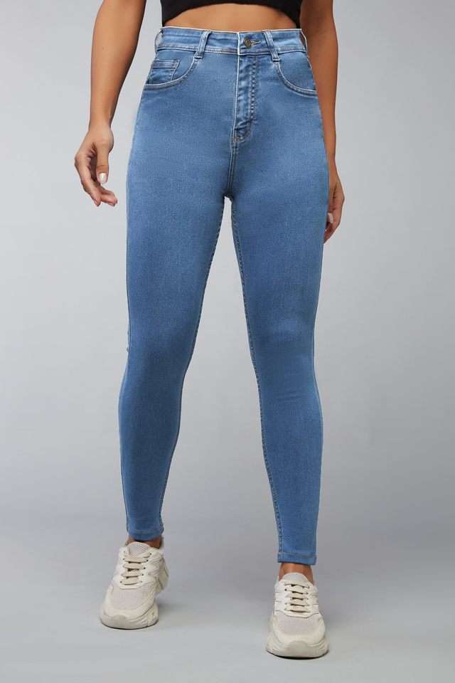 dolce crudo High Rise Light Wash Denim Skinny Fit Women's Jeans-picture-42