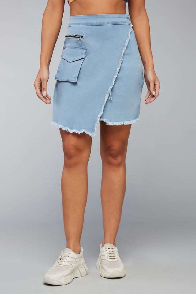 dolce crudo Regular Fit Mini Denim Women Casual Wear Skirts-picture-21