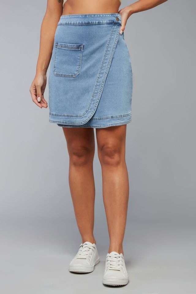 dolce crudo Regular Fit Mini Denim Women Casual Wear Skirts-picture-33