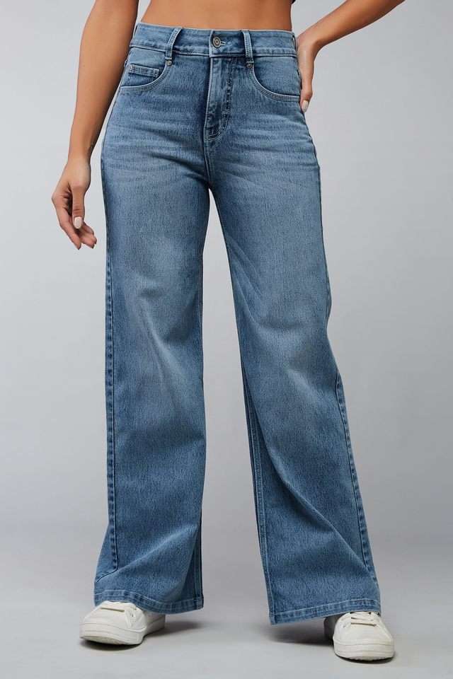 dolce crudo High Rise Heavy Wash Denim Relaxed Fit Women's Jeans-picture-32