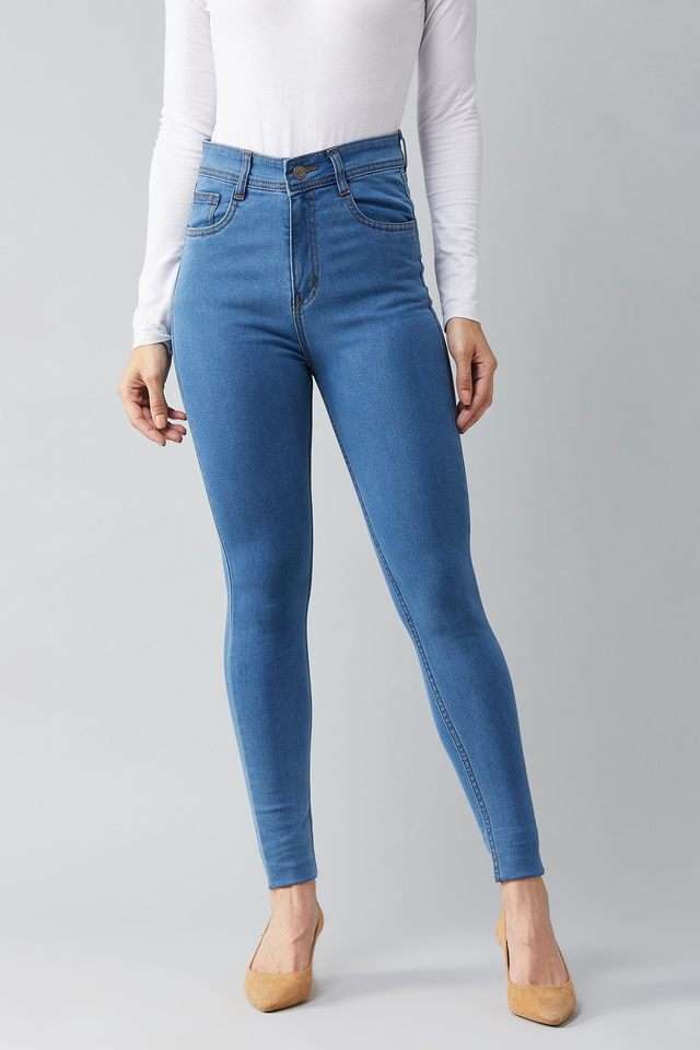 dolce crudo High Rise Light Wash Denim Skinny Fit Women's Jeans-picture-29