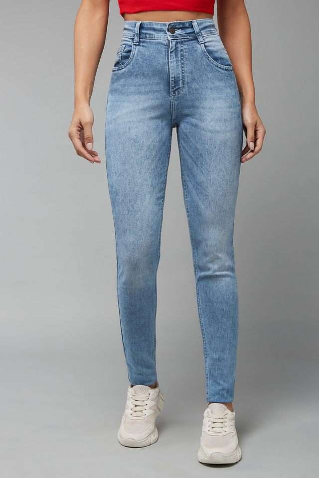 dolce crudo High Rise Heavy Wash Denim Slim Fit Women's Jeans-picture-34