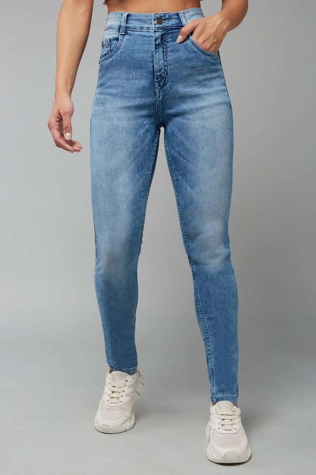 dolce crudo High Rise Heavy Wash Denim Slim Fit Women's Jeans-picture-39