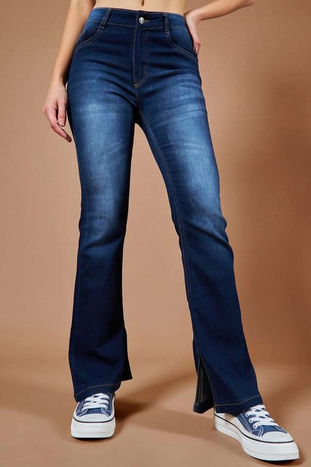 dolce crudo Mid Rise Heavy Wash Denim Relaxed Fit Women's Jeans-picture-15