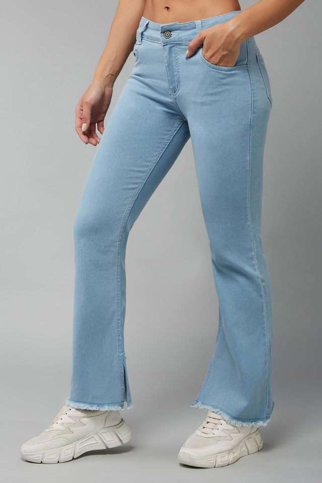 Low Rise Acid Wash Denim Relaxed Fit Women's Jeans-image-38